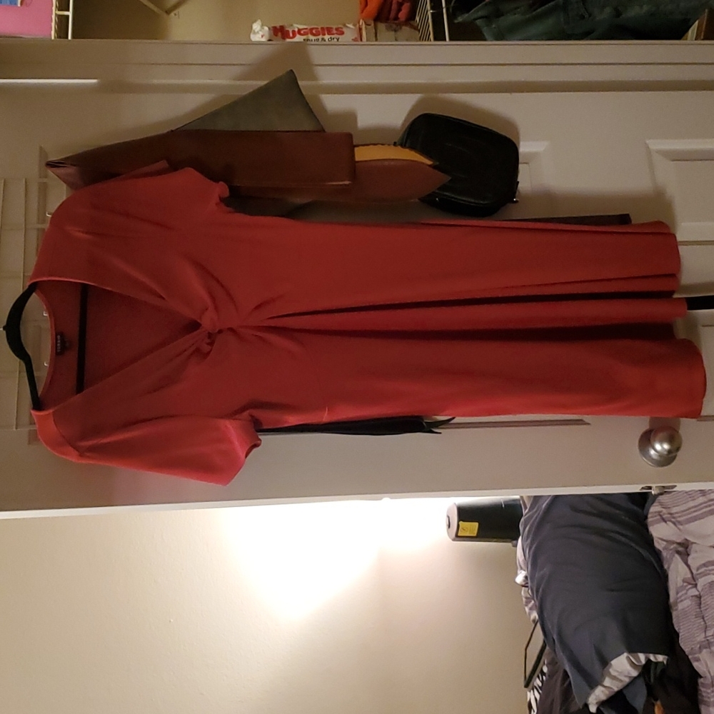 Orange midi dress